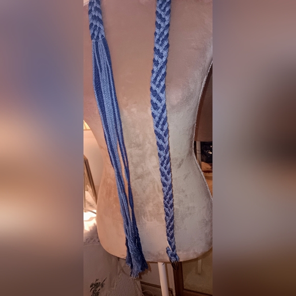 Braided~Blue Woven Boho One Size Fits Most Belt - Picture 11 of 11